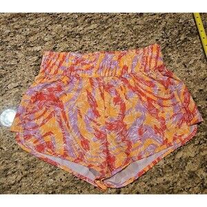 DSG High-Rise Stride Performance Short Abstract Zebra Tangerine Women's SM